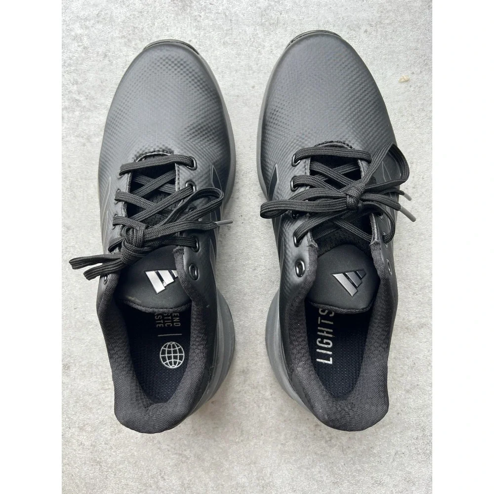 New Adidas ZG23 Golf Shoes Mens 7.5 Core Black Grey Spiked Waterproof‎ H03672